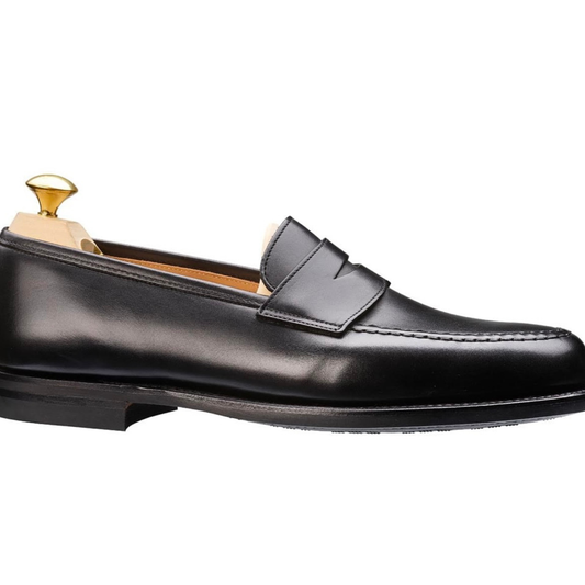 Black Leather Penny Loafers